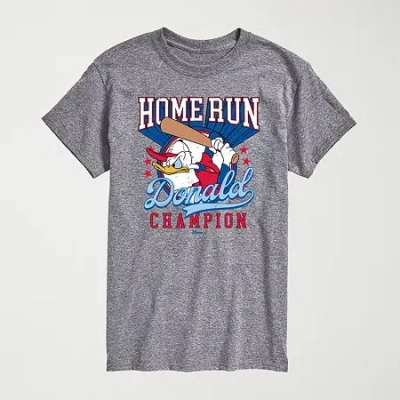 Novelty Mens Crew Neck Short Sleeve Regular Fit Donald Duck Big And Tall Graphic T-shirt In Gray