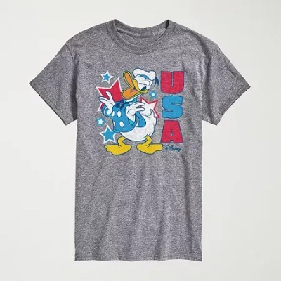 Novelty Mens Crew Neck Short Sleeve Regular Fit Donald Duck Big And Tall Graphic T-shirt In Gray