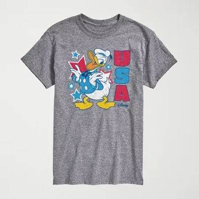 Novelty Mens Crew Neck Short Sleeve Regular Fit Donald Duck Graphic T-shirt In Gray