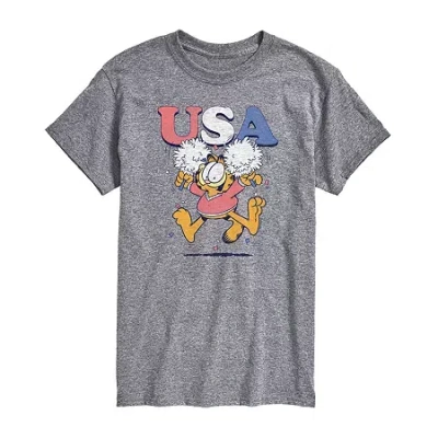 Novelty Mens Crew Neck Short Sleeve Regular Fit Garfield Big And Tall Graphic T-shirt In Gray
