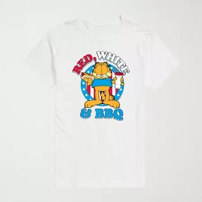 Novelty Mens Crew Neck Short Sleeve Regular Fit Garfield Big And Tall Graphic T-shirt In Gray