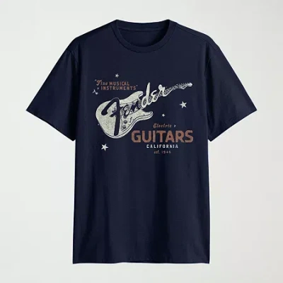 Novelty Mens Crew Neck Short Sleeve Regular Fit Graphic T-shirt In Blue