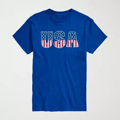 Novelty Mens Crew Neck Short Sleeve Regular Fit Graphic T-shirt In Blue