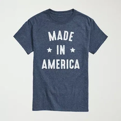 Novelty Mens Crew Neck Short Sleeve Regular Fit Graphic T-shirt In Blue