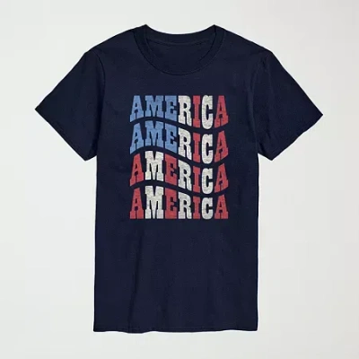 Novelty Mens Crew Neck Short Sleeve Regular Fit Graphic T-shirt In Blue