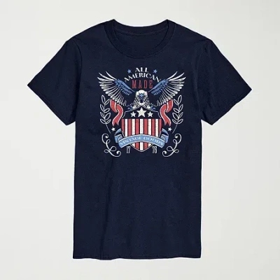 Novelty Mens Crew Neck Short Sleeve Regular Fit Graphic T-shirt In Blue