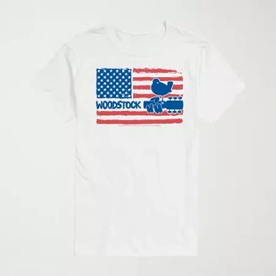 Novelty Mens Crew Neck Short Sleeve Regular Fit Graphic T-shirt In White