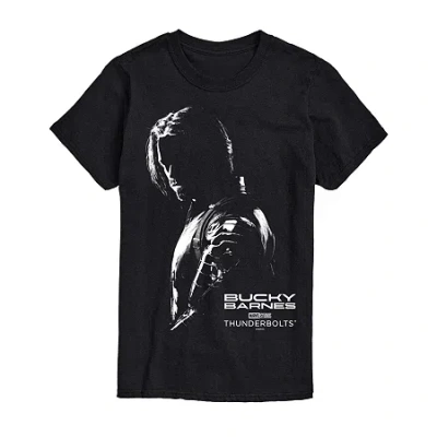 Novelty Mens Crew Neck Short Sleeve Regular Fit Marvel Graphic T-shirt In Black