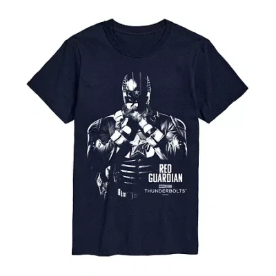 Novelty Mens Crew Neck Short Sleeve Regular Fit Marvel Graphic T-shirt In Blue