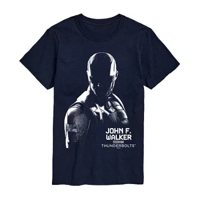 Novelty Mens Crew Neck Short Sleeve Regular Fit Marvel Graphic T-shirt In Blue