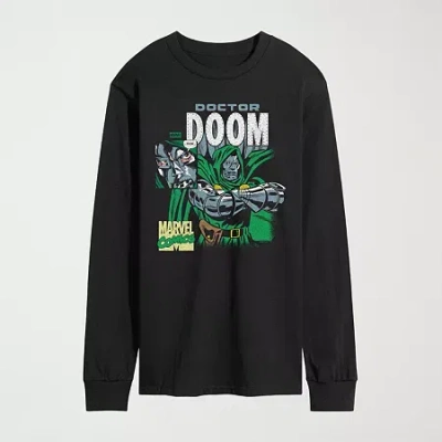 Novelty Mens Crew Neck Short Sleeve Regular Fit Marvel Graphic T-shirt In Black