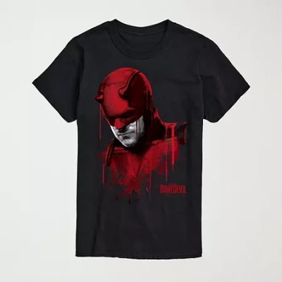 Novelty Mens Crew Neck Short Sleeve Regular Fit Marvel Graphic T-shirt In Black