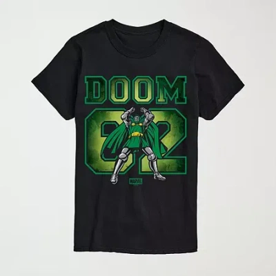 Novelty Mens Crew Neck Short Sleeve Regular Fit Marvel Graphic T-shirt In Black