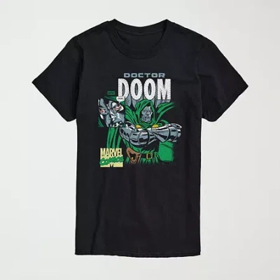 Novelty Mens Crew Neck Short Sleeve Regular Fit Marvel Graphic T-shirt In Black