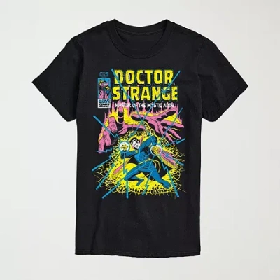 Novelty Mens Crew Neck Short Sleeve Regular Fit Marvel Graphic T-shirt In Black