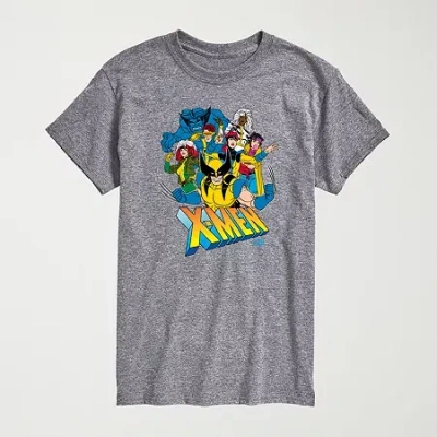 Novelty Mens Crew Neck Short Sleeve Regular Fit Marvel Graphic T-shirt In Gray