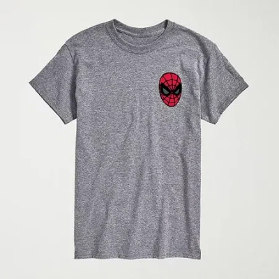 Novelty Mens Crew Neck Short Sleeve Regular Fit Marvel Spiderman Big And Tall Graphic T-shirt In Gray