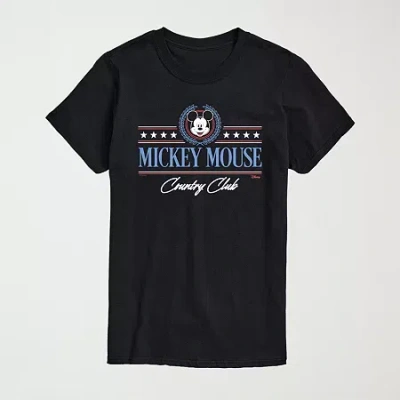 Novelty Mens Crew Neck Short Sleeve Regular Fit Mickey Mouse Big And Tall Graphic T-shirt In Black