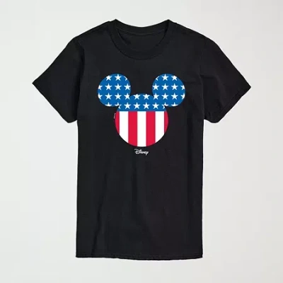 Novelty Mens Crew Neck Short Sleeve Regular Fit Mickey Mouse Big And Tall Graphic T-shirt In Black