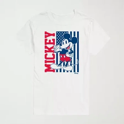 Novelty Mens Crew Neck Short Sleeve Regular Fit Mickey Mouse Big And Tall Graphic T-shirt In White