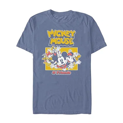 Novelty Mens Crew Neck Short Sleeve Regular Fit Mickey Mouse Graphic T-shirt In Blue