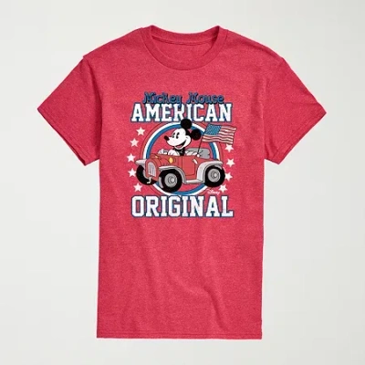 Novelty Mens Crew Neck Short Sleeve Regular Fit Mickey Mouse Graphic T-shirt In Red