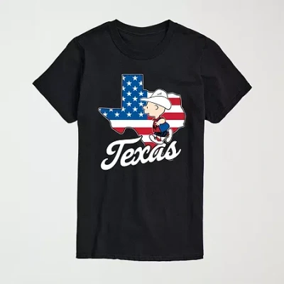 Novelty Mens Crew Neck Short Sleeve Regular Fit Peanuts Big And Tall Graphic T-shirt In Black