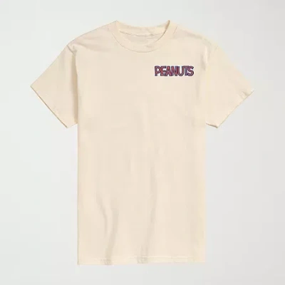 Novelty Mens Crew Neck Short Sleeve Regular Fit Peanuts Graphic T-shirt In Neutral