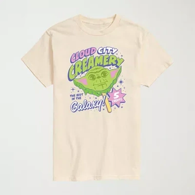 Novelty Mens Crew Neck Short Sleeve Regular Fit Star Wars Graphic T-shirt In Neutral