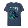 Novelty Mens Crew Neck Short Sleeve Regular Fit Venom Graphic T-shirt In Blue