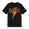 Novelty Mens Crew Neck Short Sleeve Relaxed Fit Ac/dc Graphic T-shirt In Black