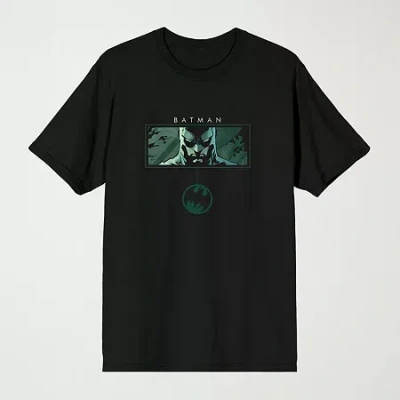 Novelty Mens Crew Neck Short Sleeve Relaxed Fit Batman Graphic T-shirt In Black