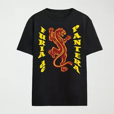 Novelty Mens Crew Neck Short Sleeve Relaxed Fit Cobra Kai Graphic T-shirt In Black