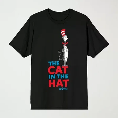 Novelty Mens Crew Neck Short Sleeve Relaxed Fit Dr. Seuss Graphic T-shirt In Black