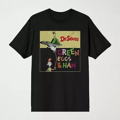 Novelty Mens Crew Neck Short Sleeve Relaxed Fit Dr. Seuss Graphic T-shirt In Blue