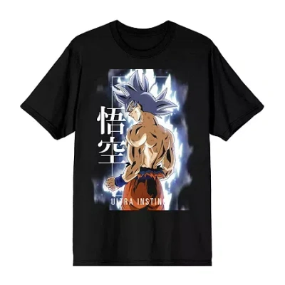 Novelty Mens Crew Neck Short Sleeve Relaxed Fit Dragon Ball Z Graphic T-shirt In Black