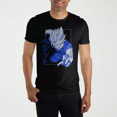 Novelty Mens Crew Neck Short Sleeve Relaxed Fit Dragon Ball Z Graphic T-shirt In Black