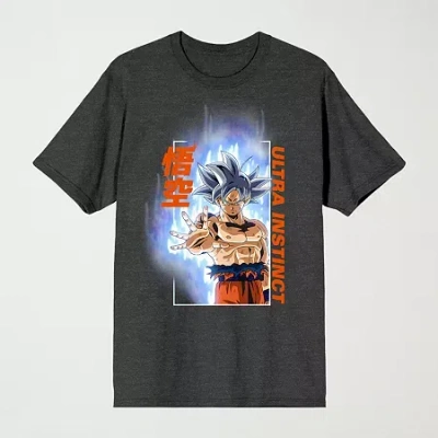 Novelty Mens Crew Neck Short Sleeve Relaxed Fit Dragon Ball Z Graphic T-shirt In Black
