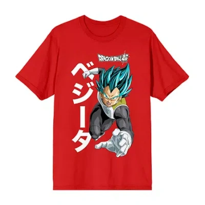 Novelty Mens Crew Neck Short Sleeve Relaxed Fit Dragon Ball Z Graphic T-shirt In Red