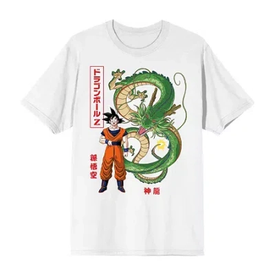 Novelty Mens Crew Neck Short Sleeve Relaxed Fit Dragon Ball Z Graphic T-shirt In White