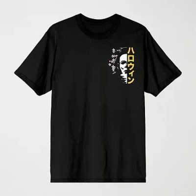 Novelty Mens Crew Neck Short Sleeve Relaxed Fit Graphic T-shirt In Black