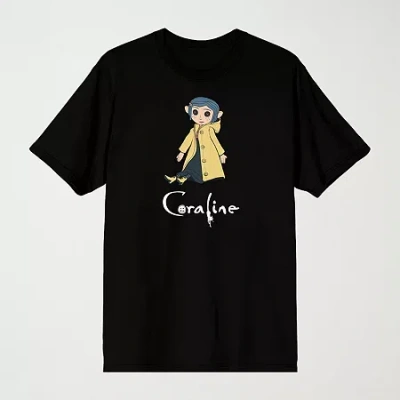 Novelty Mens Crew Neck Short Sleeve Relaxed Fit Graphic T-shirt In Black
