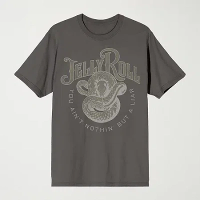 Novelty Mens Crew Neck Short Sleeve Relaxed Fit Graphic T-shirt In Gray