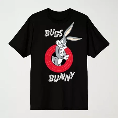 Novelty Mens Crew Neck Short Sleeve Relaxed Fit Looney Tunes Graphic T-shirt In Black