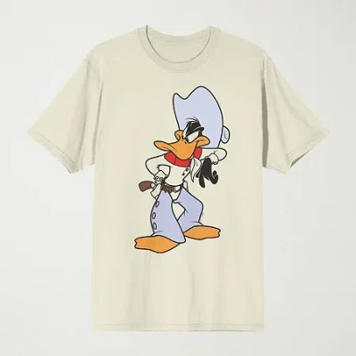 Novelty Mens Crew Neck Short Sleeve Relaxed Fit Looney Tunes Graphic T-shirt In Sand