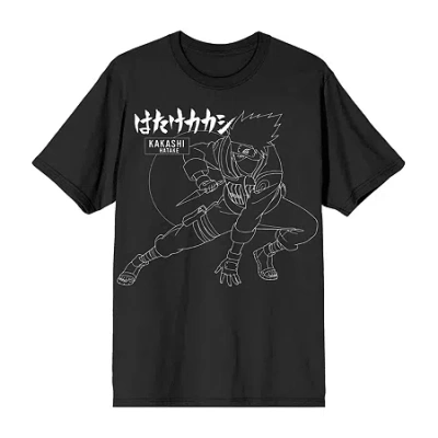 Novelty Mens Crew Neck Short Sleeve Relaxed Fit Naruto Graphic T-shirt In Black