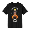 Novelty Mens Crew Neck Short Sleeve Relaxed Fit Naruto Graphic T-shirt In Black