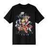 Novelty Mens Crew Neck Short Sleeve Relaxed Fit Naruto Graphic T-shirt In Black