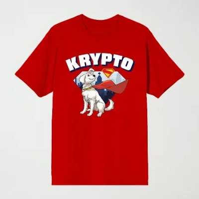 Novelty Mens Crew Neck Short Sleeve Relaxed Fit Superman Graphic T-shirt In Red