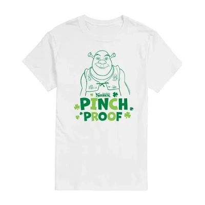 Novelty Mens Crew Neck Short Sleeve Shrek St. Patrick's Day T-shirt In White